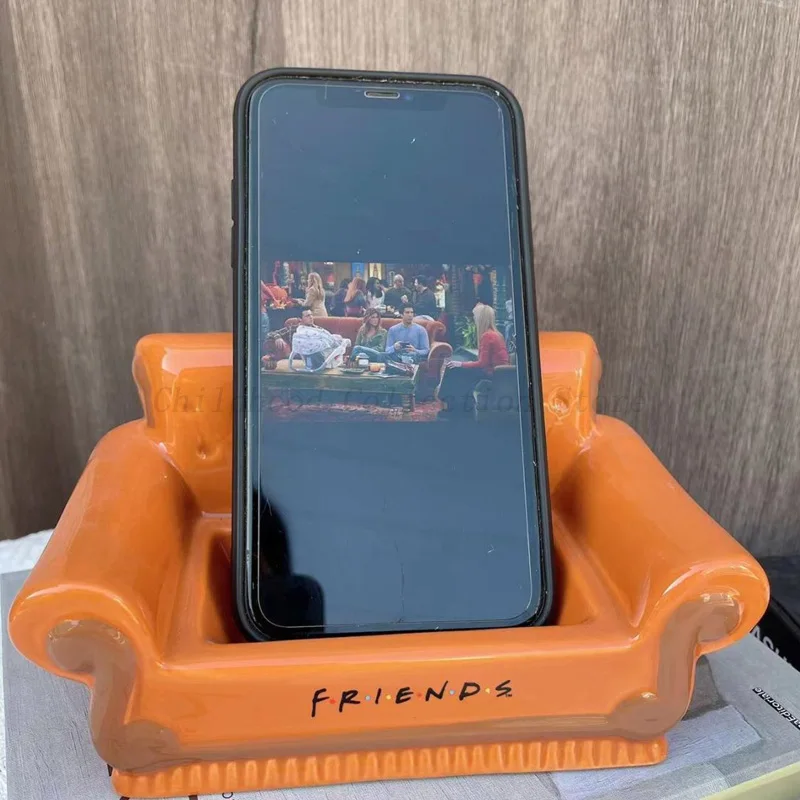 American Drama Friends Joe Chandler Bing Action Figure Toys Funny Ceramic Mobile Phone Holder Storage Rack Box Gift For Friends