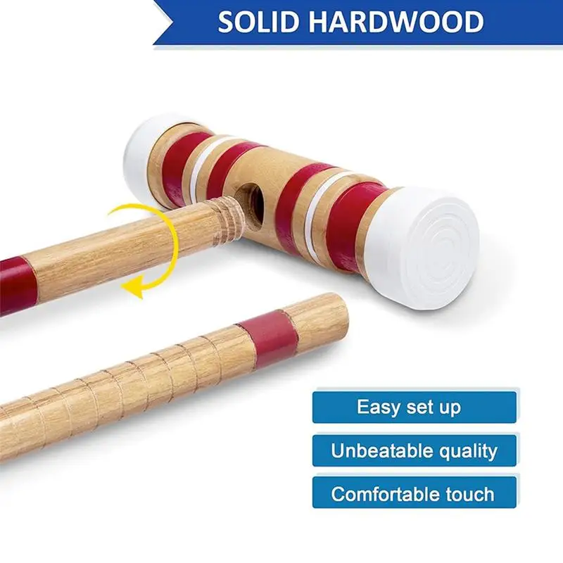 Croquet Set For Adults Funny Ball Games With Balls And Carrying Bag Portable Wooden Sports Set Reusable Wooden Bowling Kit For