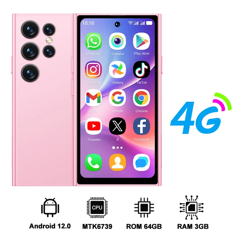 SERVO S27 MINI 4G LTE キュートスマートフォン Android 12.0 OS 16GB