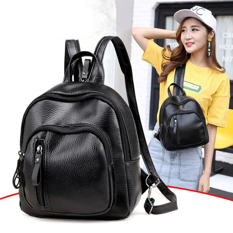 

Anti-theft Soft PU Leather Backpack Women Vintage Shoulder Bag Ladies Mini Travel Backpack School Bags Girls mochila feminina