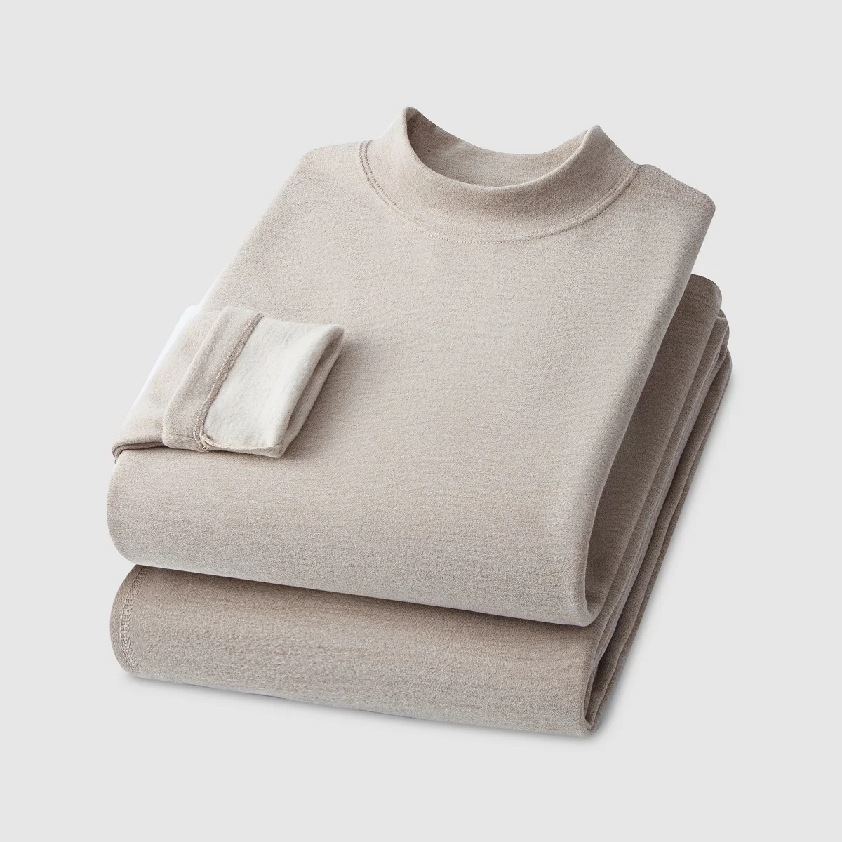 Thermal Underwear Sets Winter Cashmere Silk Semi-High Neck Thermal Underwear Women's