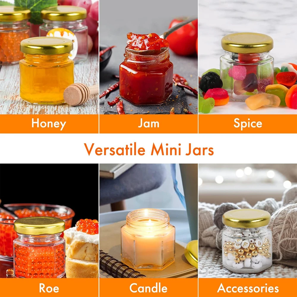Glass Honey Jars 12pack 1.5oz For Party Wedding Baby Shower Favors