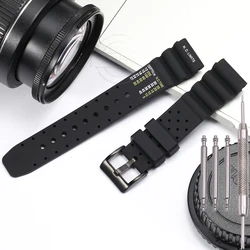 Men's Soft Silicone Sport Watch Band - Waterproof Rubber Strap with Steel Loop Bracelet - 22mm (Black buckle)