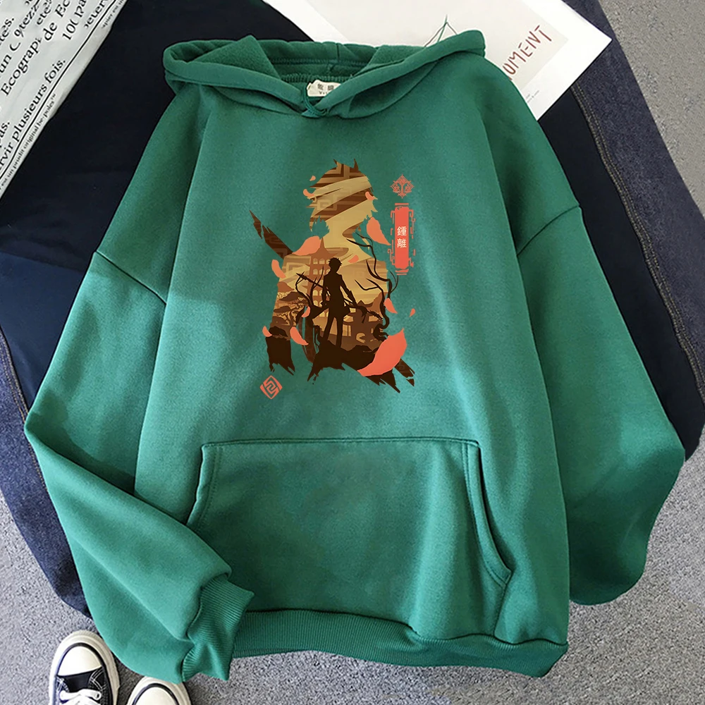 

Game Genshin Impact Zhong Li Hoodies Manga Female Graphics Streetwear Spring Oversized Long Sleeve Women's Sweatshirts Sudaderas