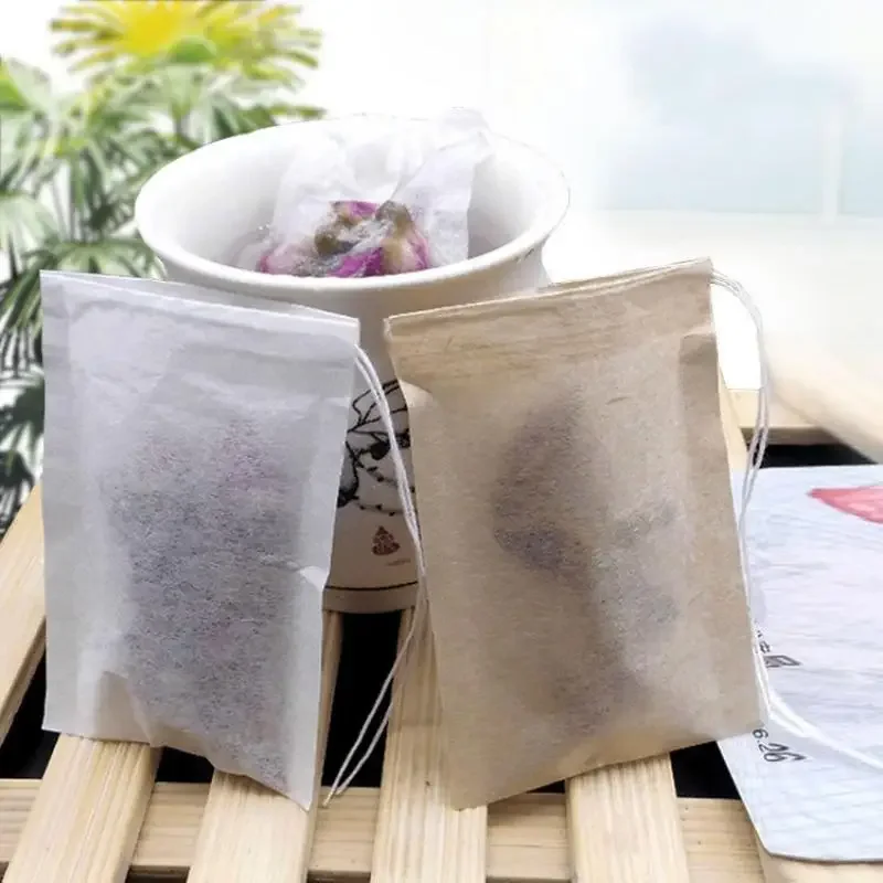 Disposable Tea Bags 100pcs/Lot Disposable Teabags Non-woven Fabric Tea Filter Bags Spice Tea Draw String Filter Paper Herb Loose