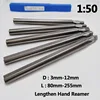 1:50 Taper Reamer HSS High Speed Steel Lengthen Straight Shank Hand Reamer 3-12mm Drilling Hole Tool 1