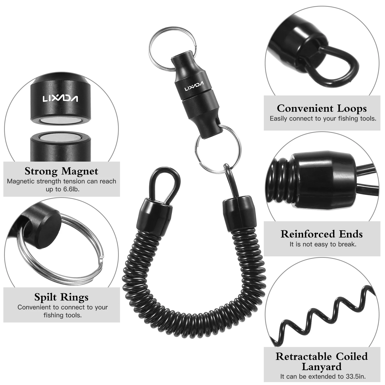 Lixada Clip Angeln Magnetische Net Release Halter Keeper Magnet Clip Kescher Stecker Halter Angeln Magnetische Clip – Detail 16