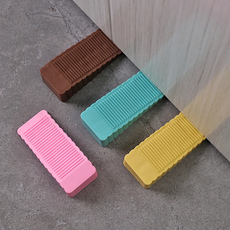 6PCS Safety Silicone Door Stop Stoppers Block Wedge Doorstops Door Stopper Home Office Rear Retainer Anti-collision Stop