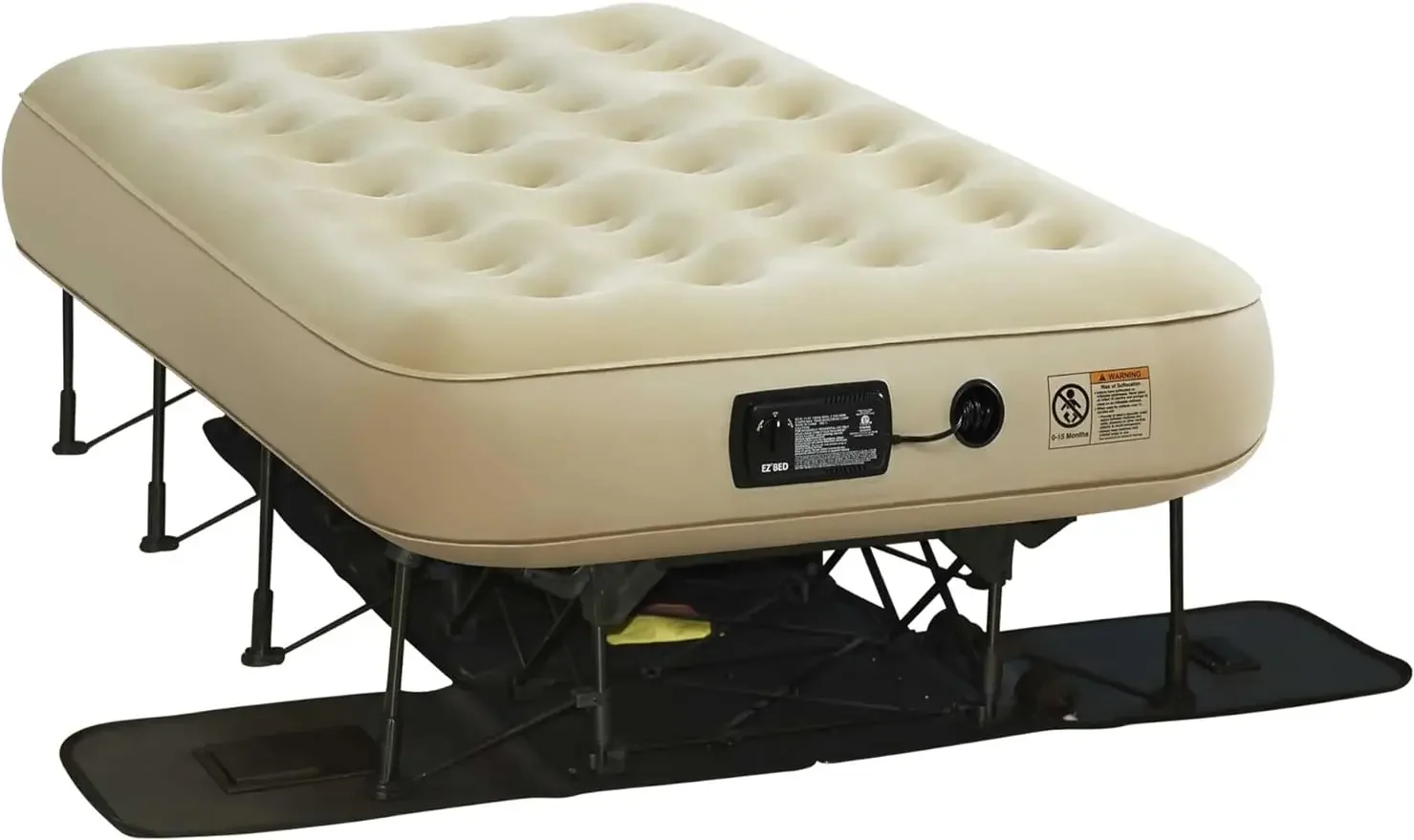 

Simples-Comfy EZ Bed, Twin Self-Inflating Air Mattress, Built-in Frame, Pump and Wheeled Case, Blow Up Inflatable Bed