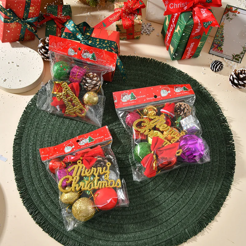 Mini Christmas Balls Gift Boxes Set Xmas Tree Pendant Christmas Pinecone Hanging Ornament for New Year Party Home Decor