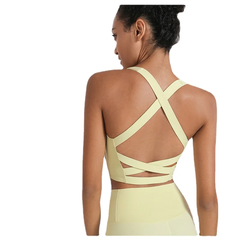 

Спортивное нижнее белье с эффектом пуш-ап, с двойным крестом, ударопрочный летний сексуальный спортивный бюстгальтер, сексуальный спортивный бюстгальтер