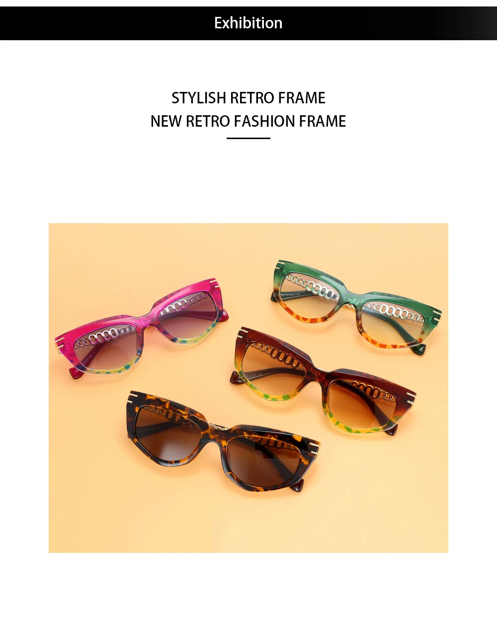 55577 metall Hohl Kette Presbyopie Brille Frauen Katze Augen Retro Luxus Brille Rahmen Marke Designer Computer Literatur Gläser – Detail 5