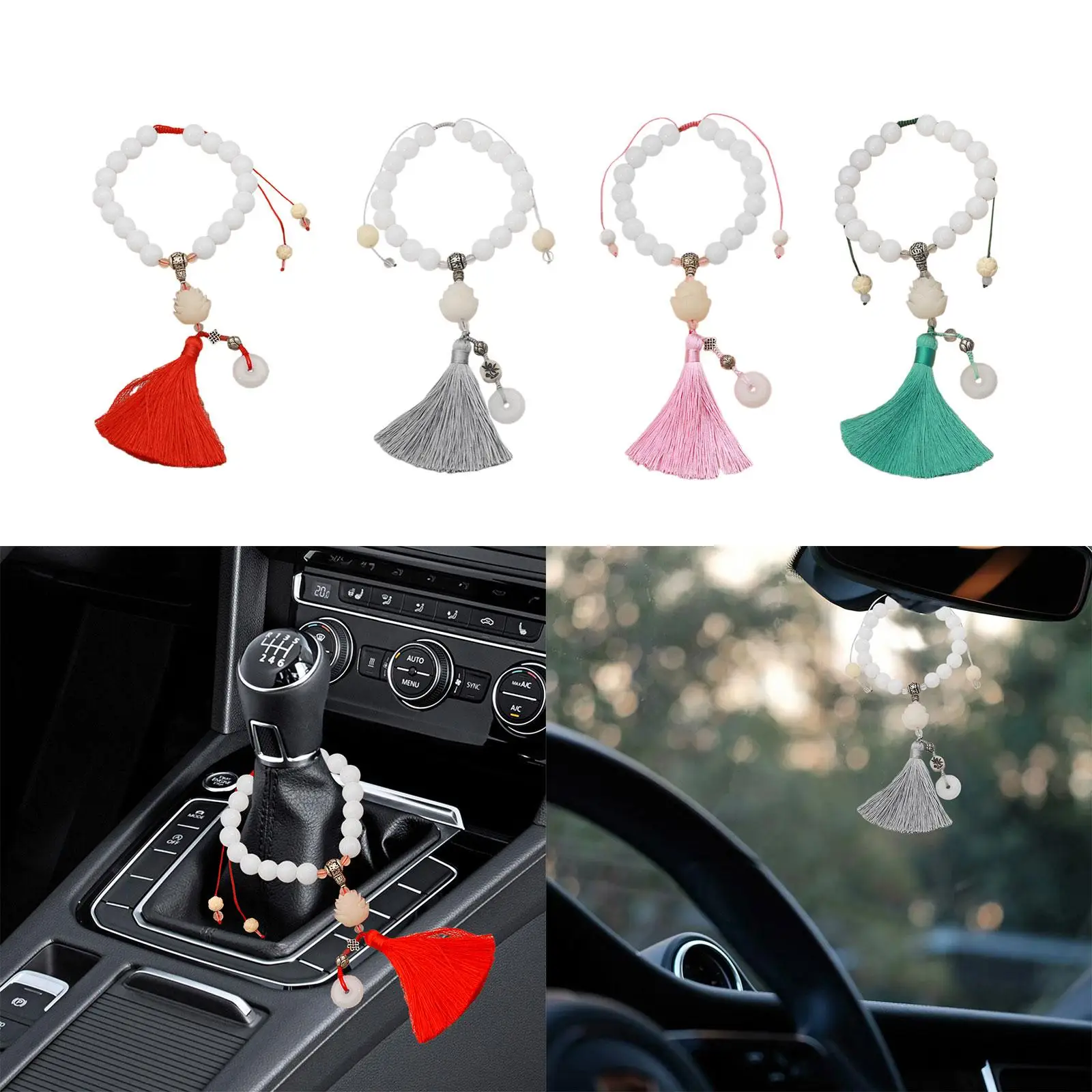 Car Rearview Mirror Pendant Gift Lotus Car Pendant for Door Wall Window