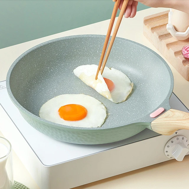Chinese Ceramic Frying Pan Non Stick Fried Egg Steak Gas Stove Induction  Cooker Kitchen White Pan Wok with Lid Saucepan Cookware - AliExpress
