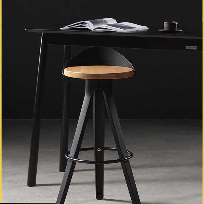 

Simple high stool household modern cafe bar chair small apartment industrial wind