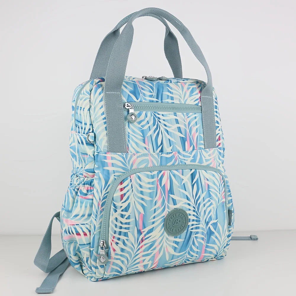 Women's Nylon Travel and School Backpack with Large Capacity and Multiple Pockets