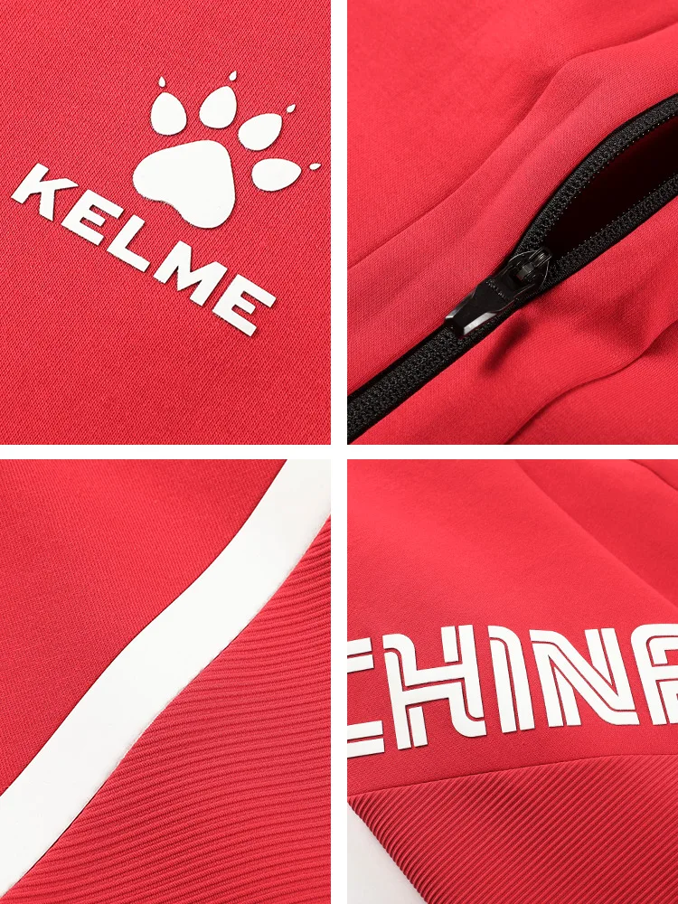 켈미 남성 니트 자켓 풋볼 칼라 오픈 가디건 스포츠웨어 팀 유니폼 상의 가을 겨울 캐주얼 의류