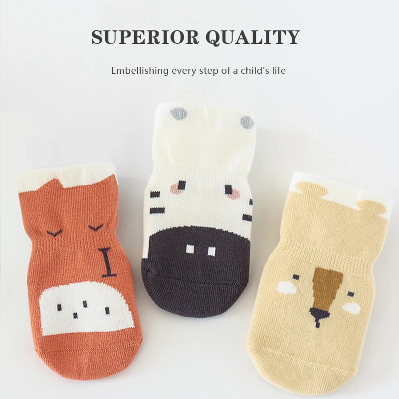 3 Pairs/Lot Baby Anti-Slip Socks Soft Cotton Toddler Socks Infant Newborn Floor Stockings For Girls And Boys Accessories 5