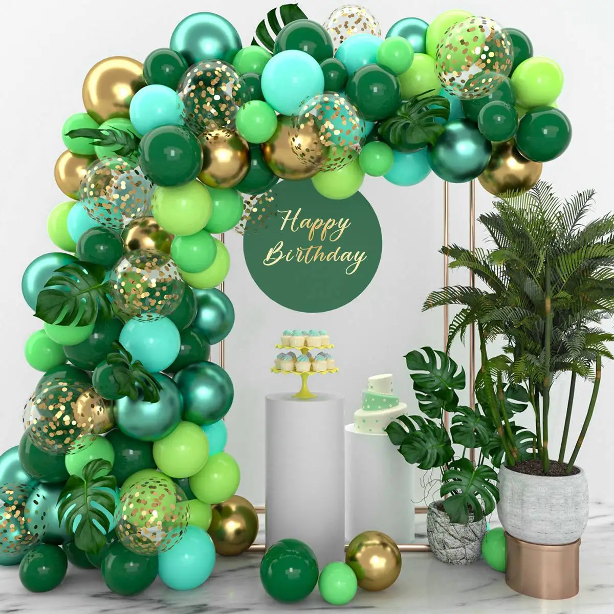 

Green Balloons Garland Arch Kit Jungle Safari Theme Birthday Party Decor Kids Wedding Birthday Party Supplies Baby Shower Baloon