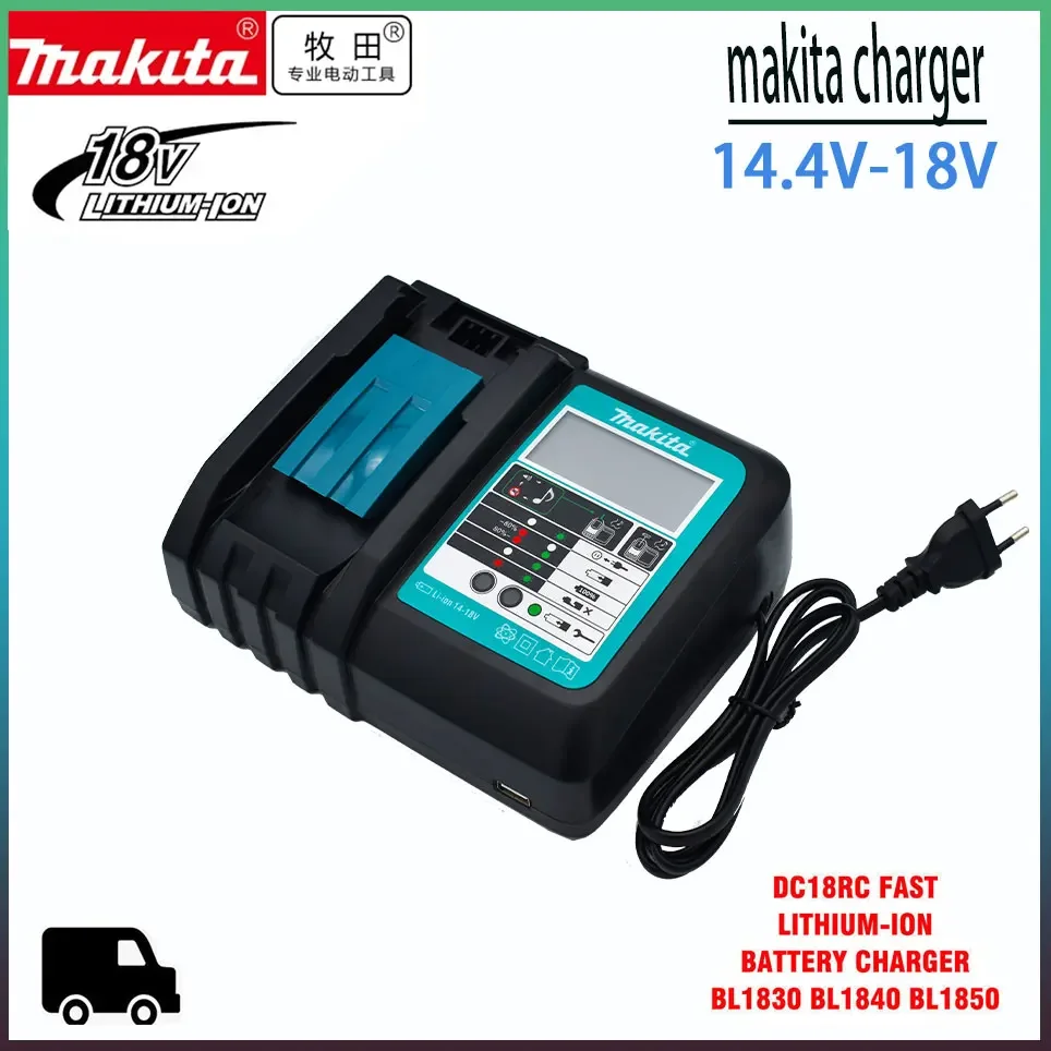 

Makita 100% Original 6.0Ah 18V Li-ion Battery Charger DC18RF BL1840 BL1830 BL1430BL1440 DC18RC Charging Tool With USB Port