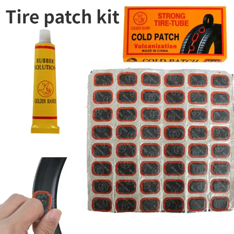 Bicycle Repair Patch Kit Bike Tire Tyre Inner Tube Repair Kit with 24/48 Pcs Square Rubber Puncture Patches MTB Bike Tyre Patche