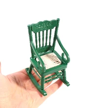 

1/12 Wooden Mini Dollhouse Rocking Chair Model Toy DIY Scenery Accessory