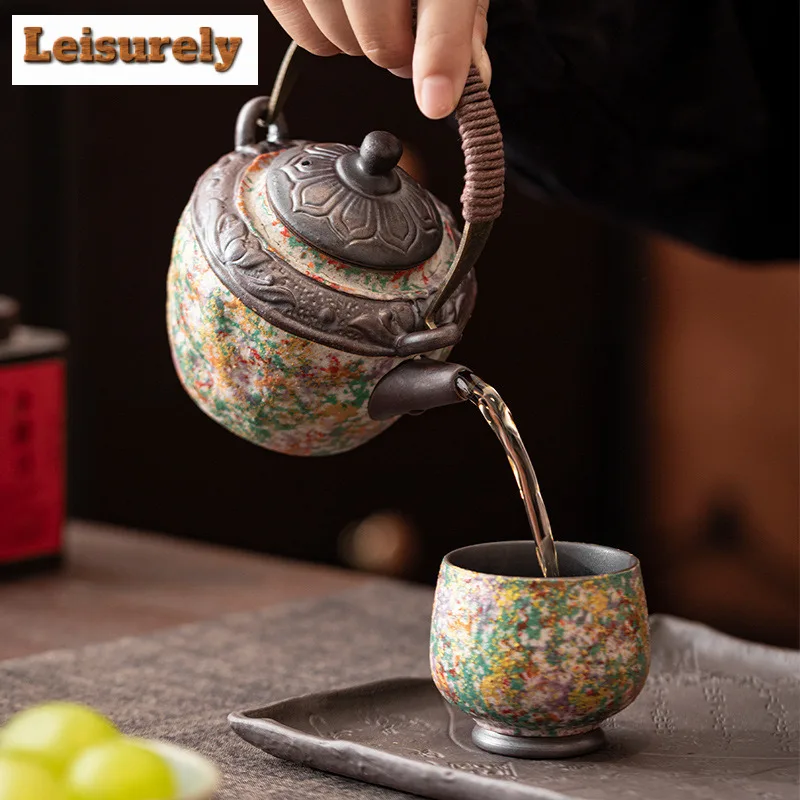 225ml Lifting Handle Teapot Zen Tea Infuser Pot Tea Making Kettle With Ball Hole Flower Tea Tea Services Supplies Ornaments Gift