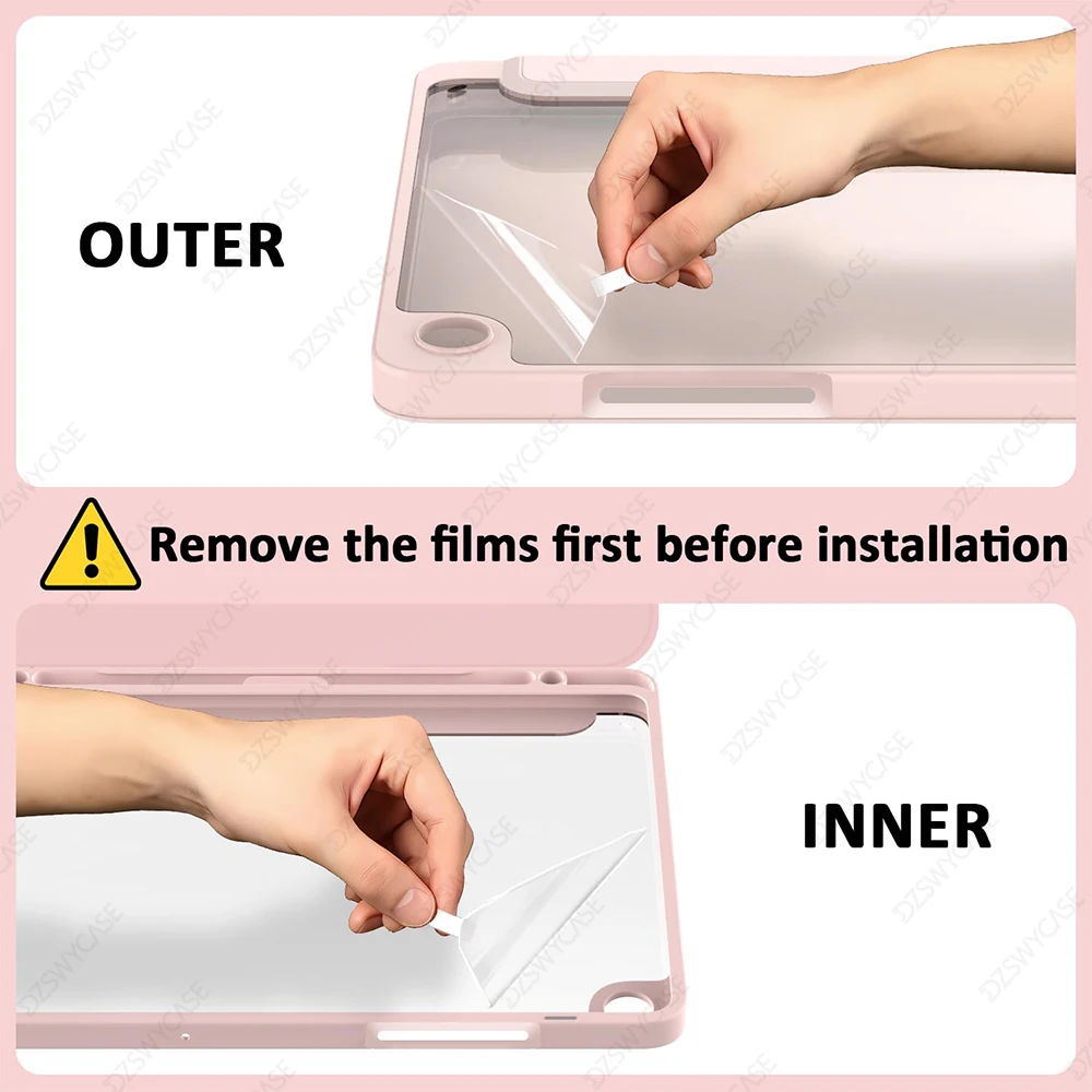 Slim Lightweight Trifold Stand Tablet Case with Auto Wake/Sleep and Clear Back Cover