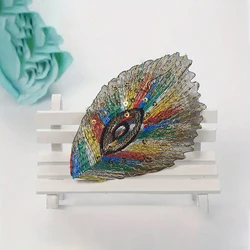 Set of 10 Elegant Blue Green Peacock Feather Embroidered Sew - On Patches (Mix Color)