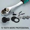 Ratcheting Socket Wrench 72 Teeth Socket Wrench Set Diy Workshop Quick Release Reversible Ratchet curved Car Repair Handle Tools 4