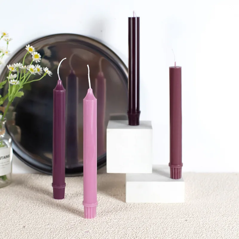 Description Picture 5 of itemGear Peaked Cylindrical Rod Candle Mold Diy Pinstripe Cylindrical Candle Making Supplies Acrylic Pc Plastic Mold Kit Home Decor