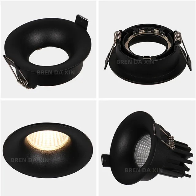 다목적 화이트 블랙 GU10 스포트라이트, LEDMR16 눈부심 방지 E27 램프, 거치대 GU5.3 내장 COB 다운라이트 프레임 램프 전구