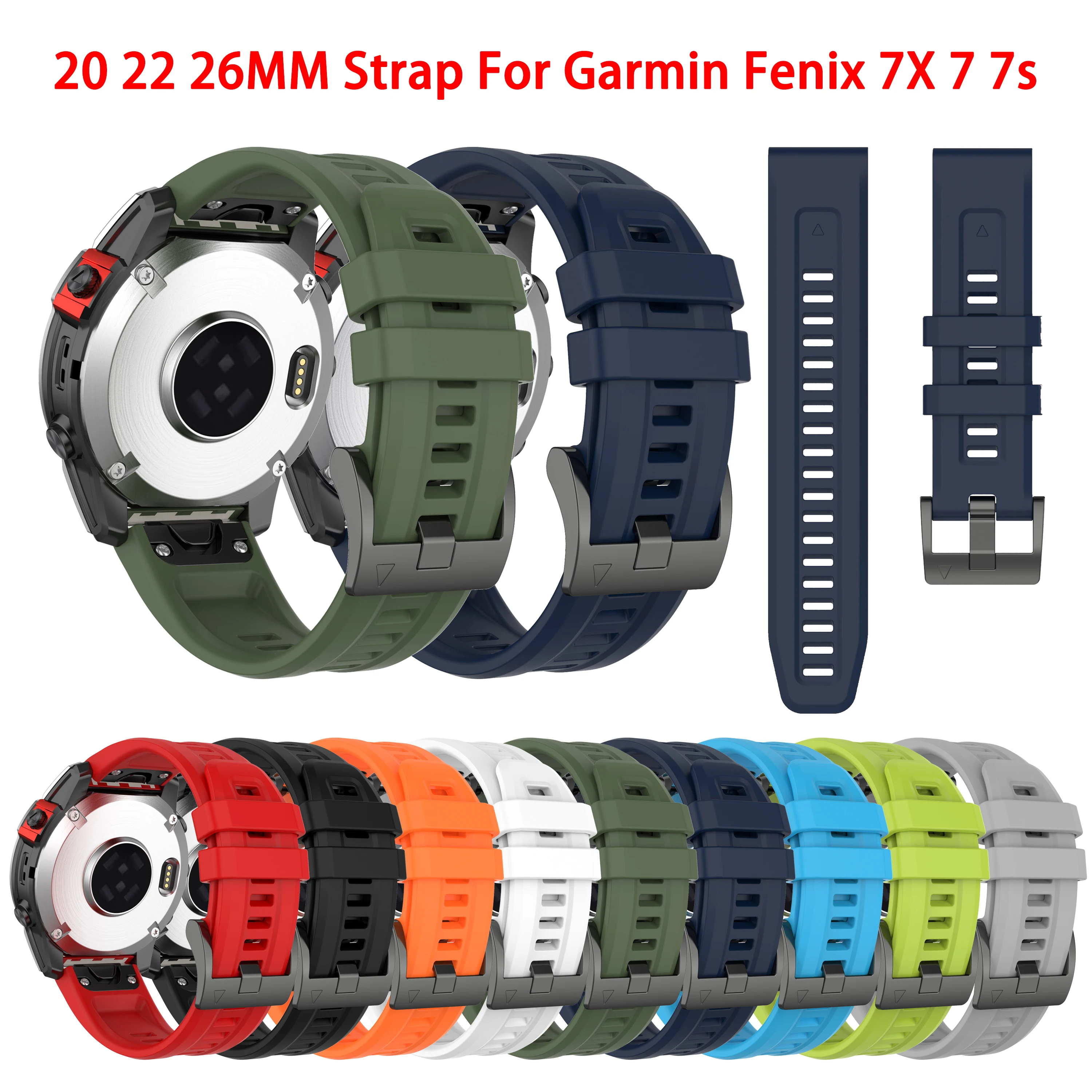 Ремешок силиконовый для смарт-часов Garmin Fenix 7X 7 7s 6X Pro 6 6s 5 5X Plus 3 3HR 945 935 anbest 26 мм 22 мм ремешок для garmin fenix 6x 6x pro 5x 3 мягкий силиконовый ремешок для fenix 6 6 pro 5 5 plus аксессуары для умных часов