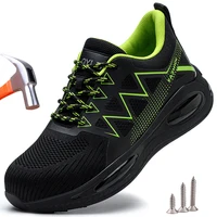 Work Safetey Shoes Men Steel Toe Shoes Air cushion Indestructible Work Sneakers Lightweight Protective Safety Boots Plus Size 48