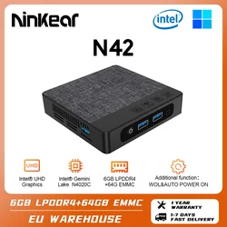 Ninkear N42 MINI PC Intel Gemini Lake N4020C up to 2.8Ghz 6GB DDR4 64GB EMMC 2.4G/5G WIFI Support Windows/Ubuntu