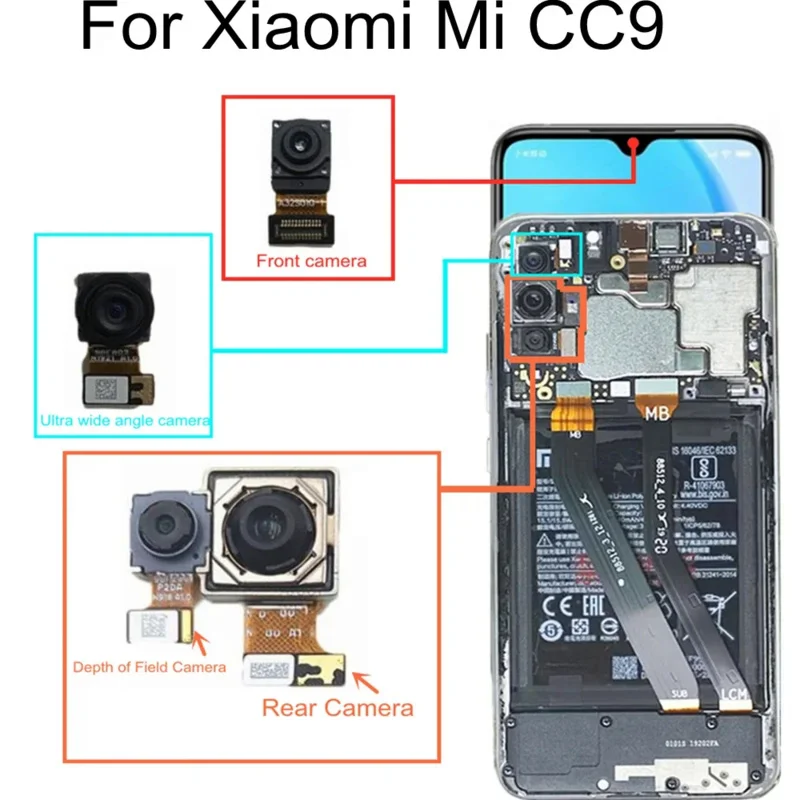 

Сменный гибкий кабель для фронтальной и задней камеры Xiaomi Mi CC9, сверхширокоугольный разъем для камеры