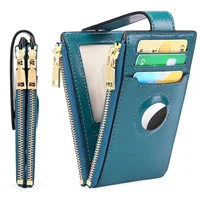 Women's AirTag Smart Wallet Genuine Leahter Women Bifold Credit Card Holder with Built-in Integrated Case Coin Purse for Ladies 1