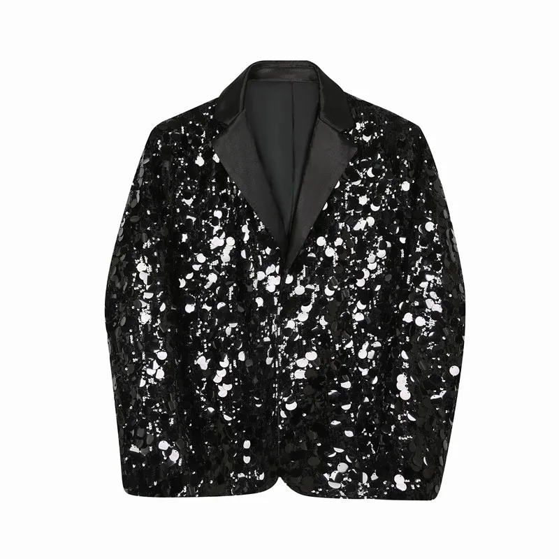 Korean Men's Sequins Blazer Glitters Bling Suit Jackets