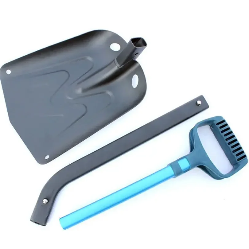 Portable Folding Snow Shovel with Extendable Aluminum Handle, Emergency Ice Removal Shovel Retractable for Car, Outdoor, Camping 5