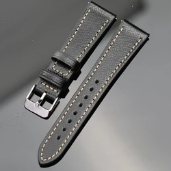 Vintage - Inspired Handmade Genuine Leather Watch Strap - Ultra - Thin, Soft & Retro Style - 22mm (B silver buckle)