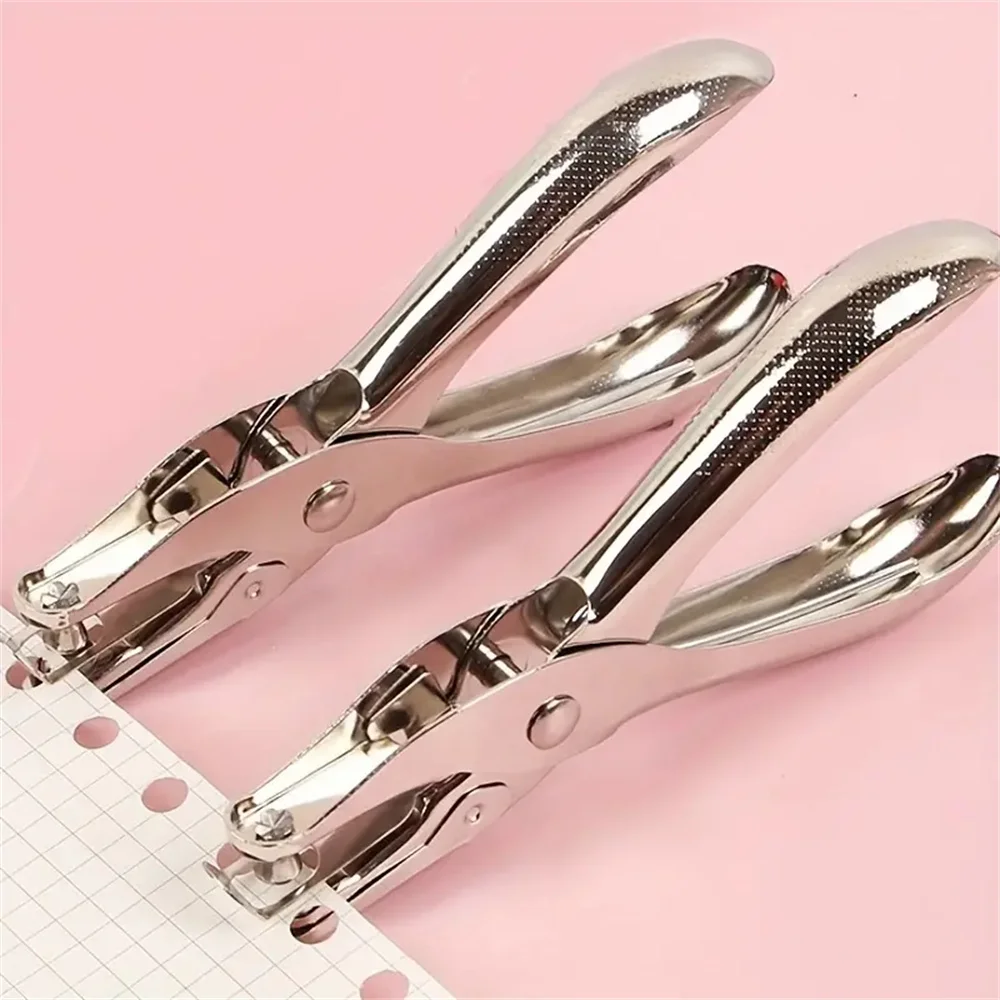 Circle hole punch hole punching tools paper punch 1pc hand held metal stationery round hole diameter 6mm hole punch pliers punch paper boxed single