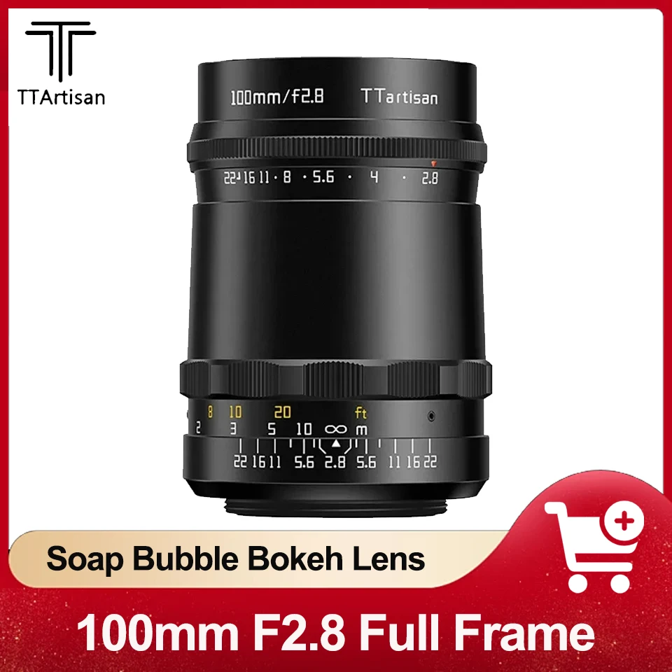 Ttartisan 100Mm F2.8 Soap Bubble Bokeh Lens Full Frame Mf Lens Per M42 Moun Adapter Per Sony E/Nikon Z/Canon Rf/Leica M/Fuji Xf