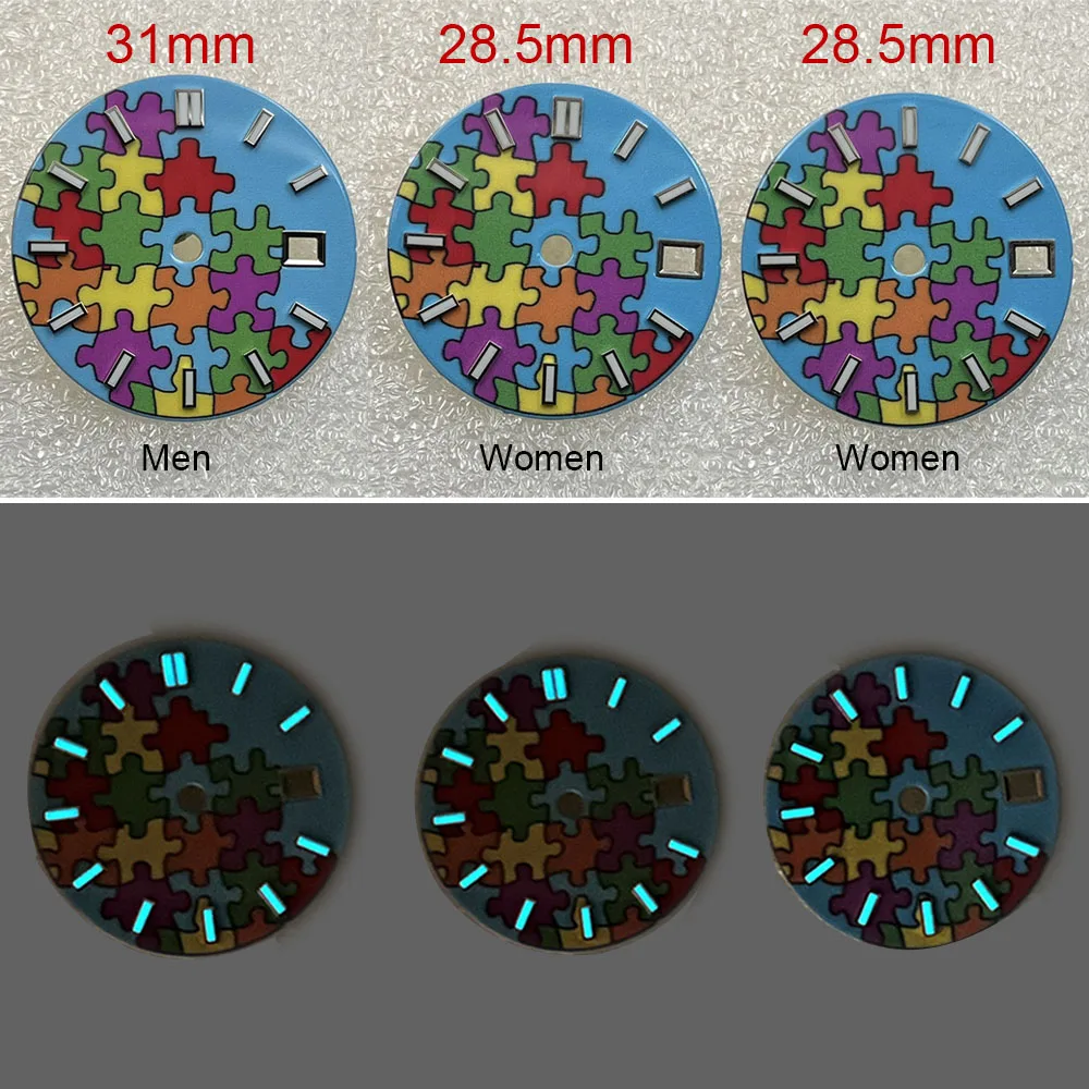 2023 New 28.5mm/31mm Enamel Watch Dial for NH34/NH35/NH36 Movement Blue