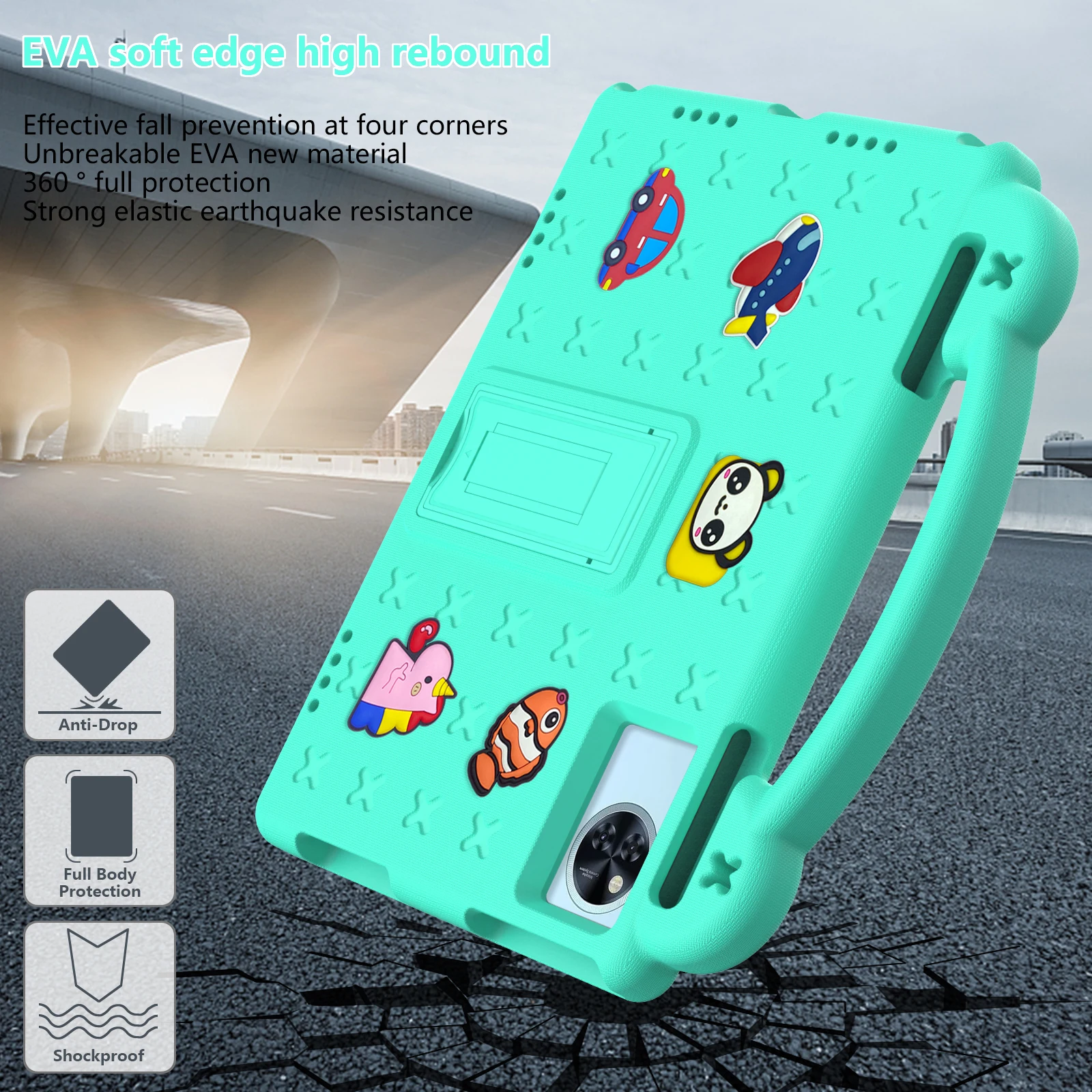 Kids Shockproof Tablet Case with Stand & Handle