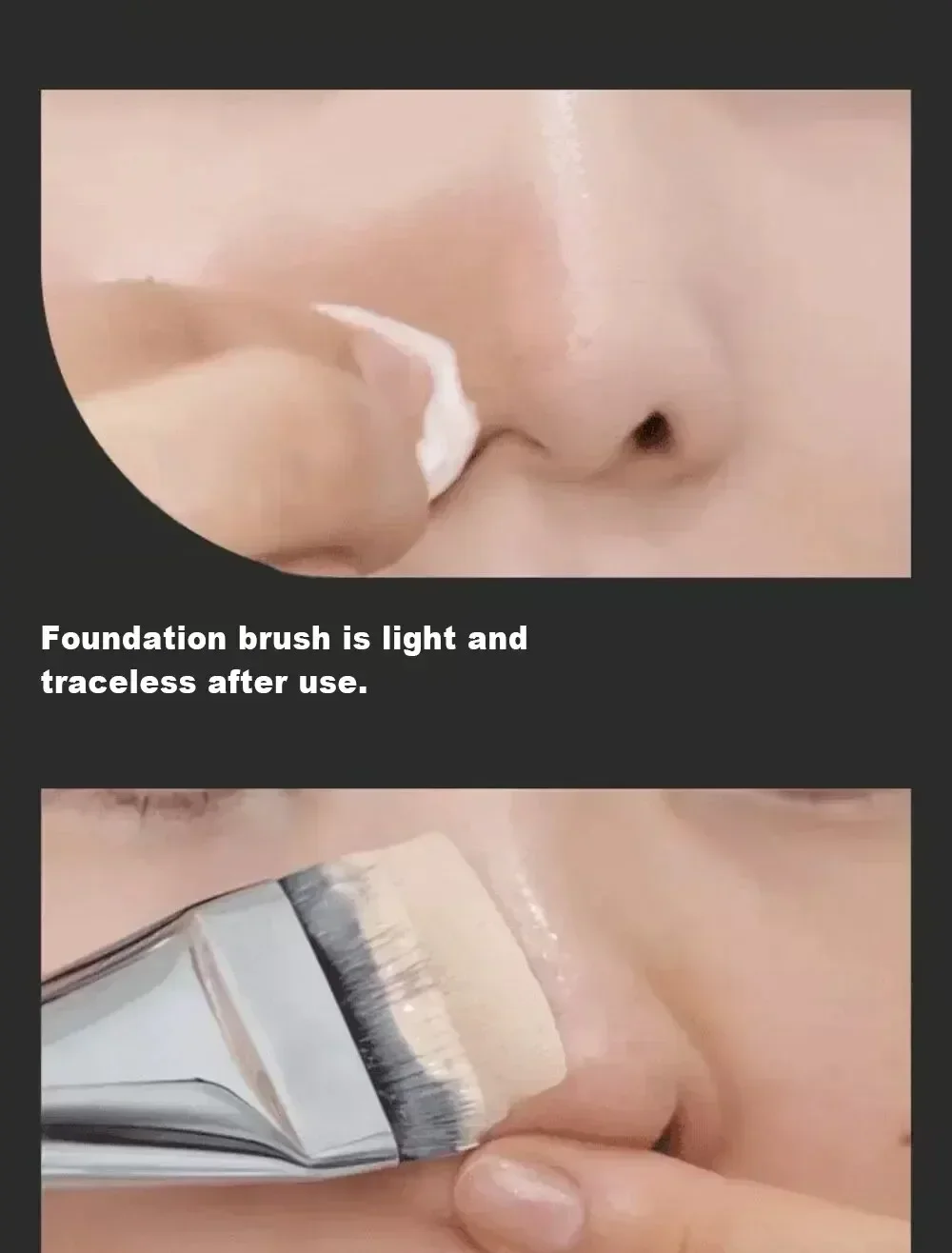 Description Picture 4 of itemMulti-Use Foundation Ultra-Fine, Hypoallergenic Nylon Bristle Oval Foundation Brush - Perfect for Face Makeup Puff Concealer