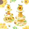 Bee Hive Theme PE Tablecloth Happy 1st Birthday Party Decorations Kids Kitchen Dining Table Cover Wedding Baby Shower Supplies 5
