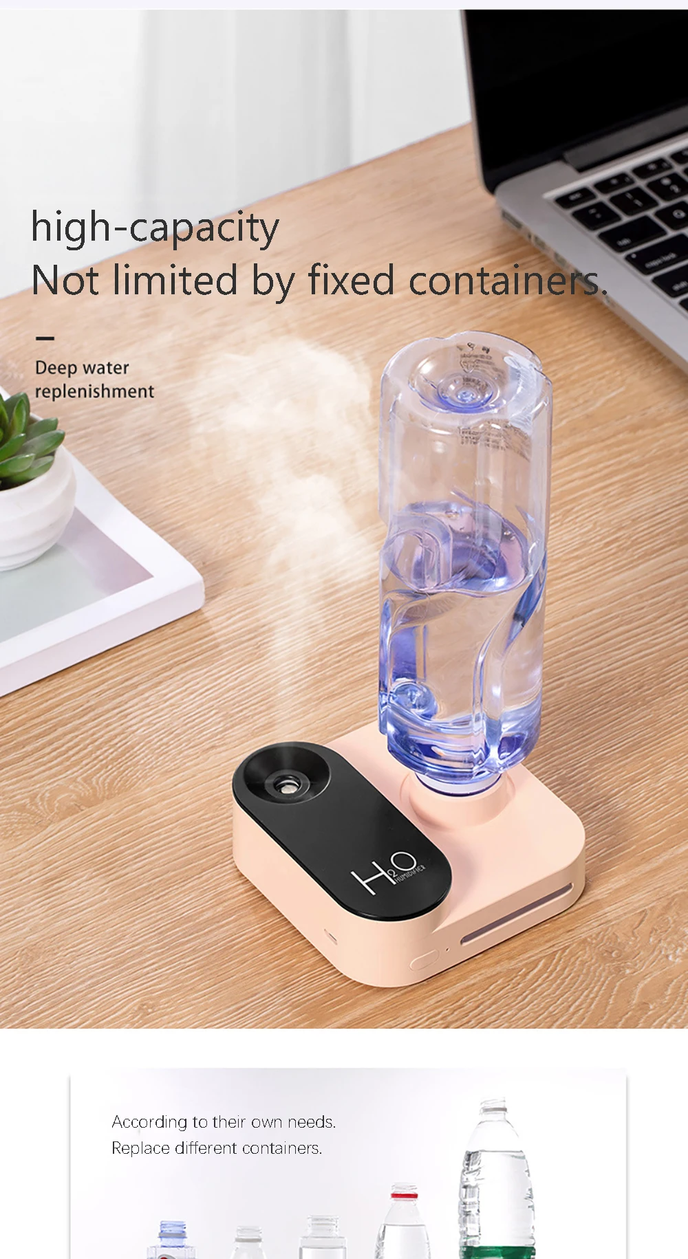 Description Picture 6 of itemRechargeable Mineral Water Bottle Humidifier Large Spray USB Portable Air Hydrate Desktop