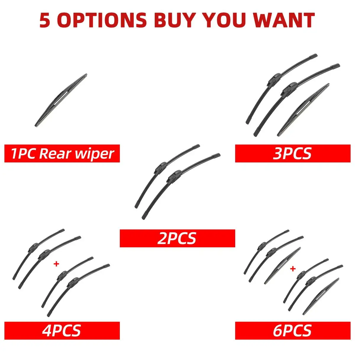 1/2/3/4/6PCS Car Wiper For Mazda 2 Demio DJ 2015-2019 Front Rear Wiper Blades Brushes Auto Accessories 2015 2016 2017 2018 2019 3