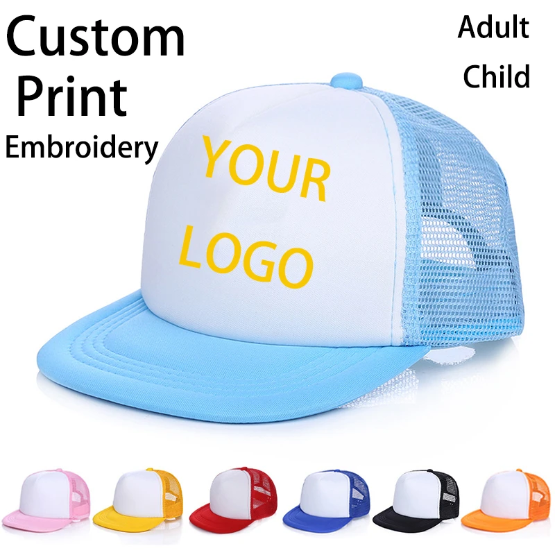 1 Pcs Free Custom Logo Baseball Cap Kids Personality Diy Design Trucker Hat 100 Polyester Hats Blank Mesh Cap Boys Girl Casquet Baseball Caps Aliexpress