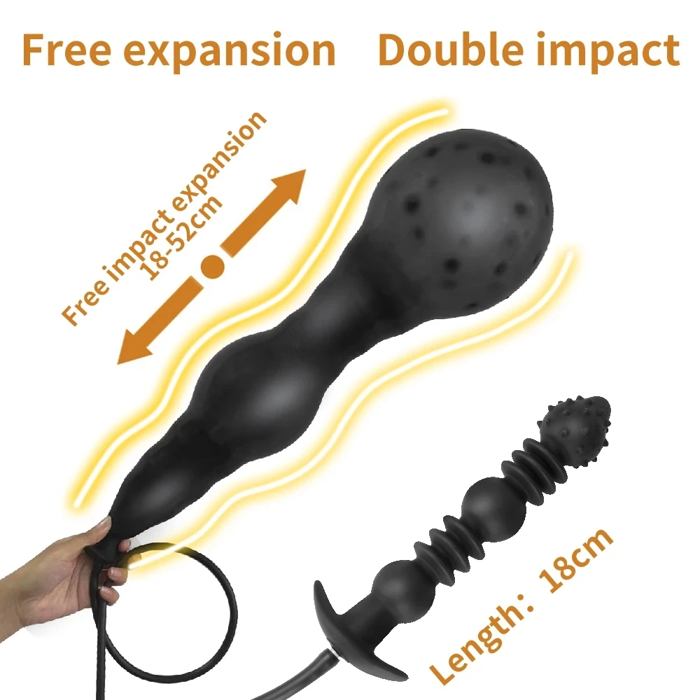 Folding Inflatable Anal Plug Super Huge BDSM Inflate Buttplug Expandable Dildo Pump Anal Dilator For Women/Men Vaginal Anal Toys - 2